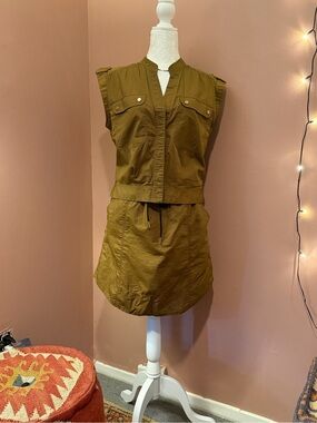 Banana Republic Olive Utility Mini Skirt Set